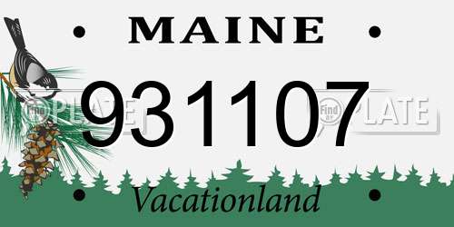 931107 Maine License Plate