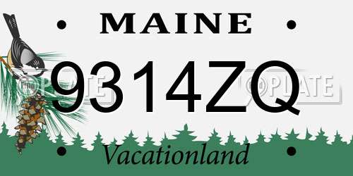 9314ZQ Maine License Plate