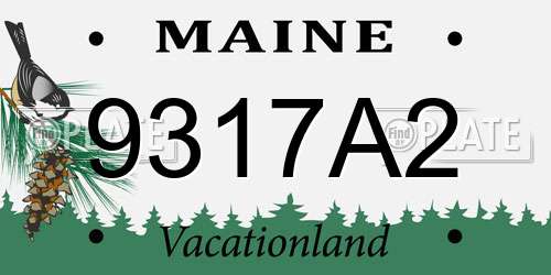 9317A2 Maine License Plate