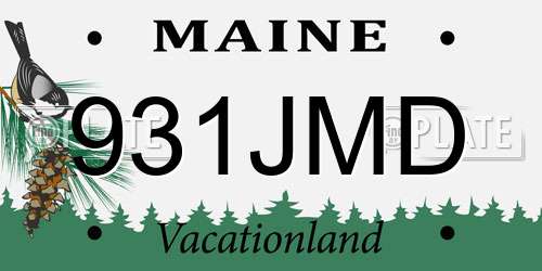 931JMD Maine License Plate
