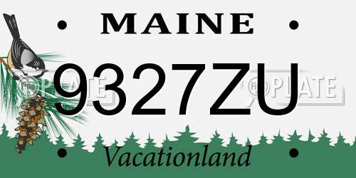9327ZU Maine License Plate