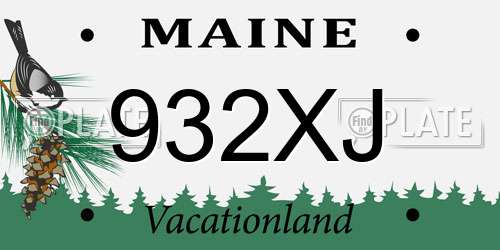 932XJ Maine License Plate