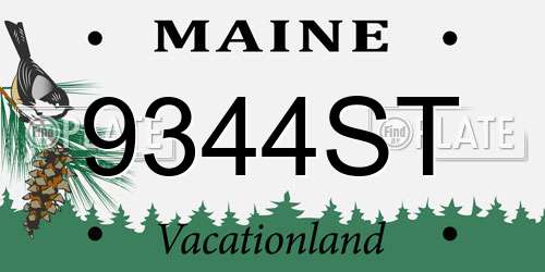 9344ST Maine License Plate