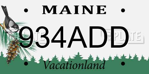934ADD Maine License Plate