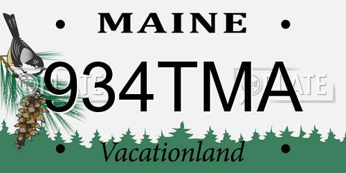 934TMA Maine License Plate