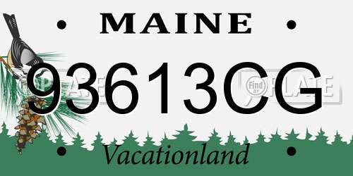 93613CG Maine License Plate