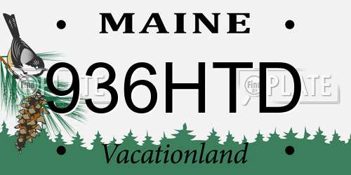 936HTD Maine License Plate