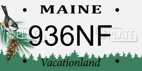 936NF Maine License Plate