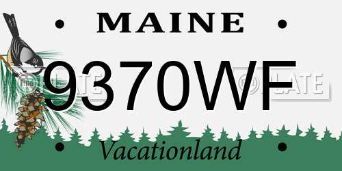 9370WF Maine License Plate