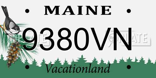 9380VN Maine License Plate