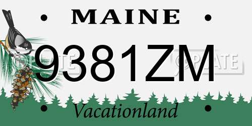 9381ZM Maine License Plate