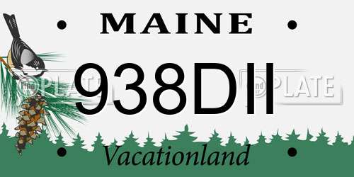 938DII Maine License Plate