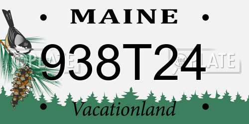 938T24 Maine License Plate