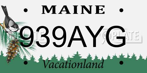 939AYG Maine License Plate