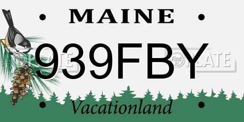 939FBY Maine License Plate