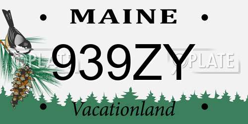 939ZY Maine License Plate