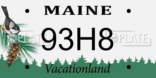 93H8 Maine License Plate