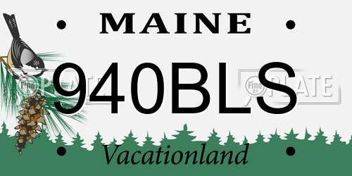 940BLS Maine License Plate
