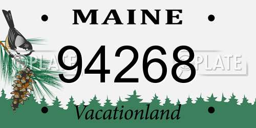 94268 Maine License Plate