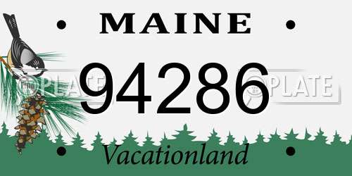 94286 Maine License Plate