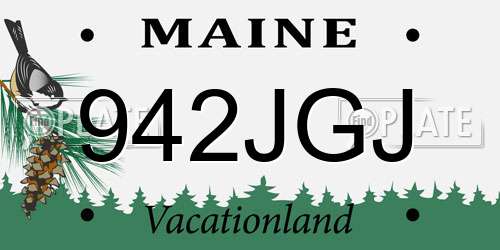 942JGJ Maine License Plate