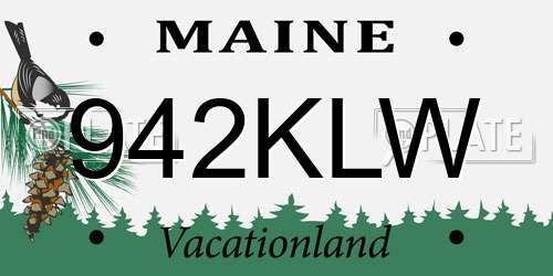 942KLW Maine License Plate
