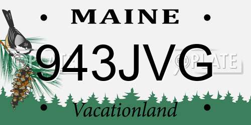 943JVG Maine License Plate