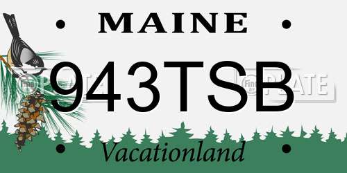 943TSB Maine License Plate