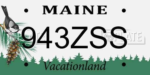 943ZSS Maine License Plate