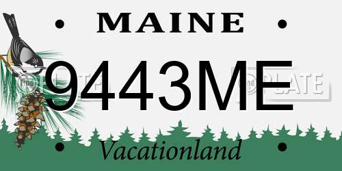 9443ME Maine License Plate