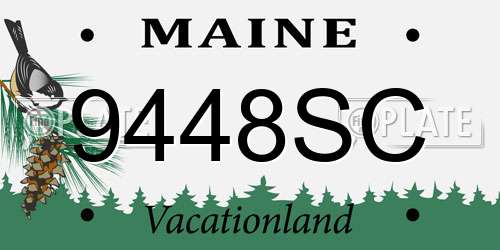 9448SC Maine License Plate