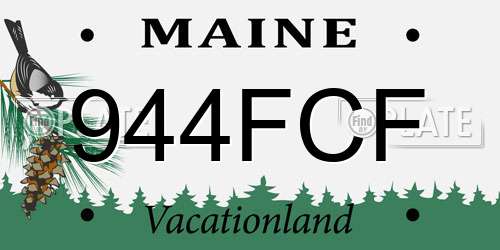 944FCF Maine License Plate