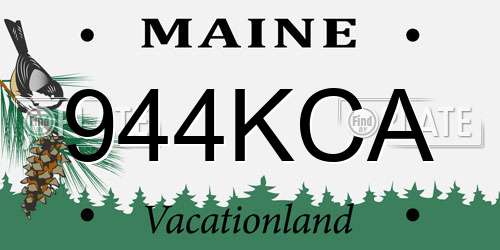 944KCA Maine License Plate