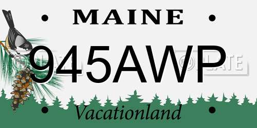 945AWP Maine License Plate