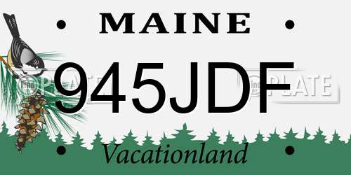 945JDF Maine License Plate