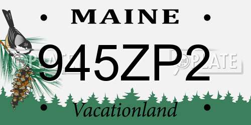 945ZP2 Maine License Plate