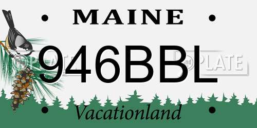 946BBL Maine License Plate
