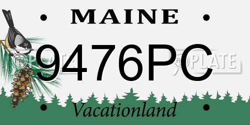 9476PC Maine License Plate