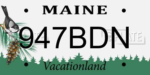 947BDN Maine License Plate