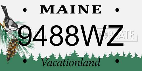 9488WZ Maine License Plate