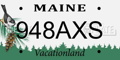 948AXS Maine License Plate