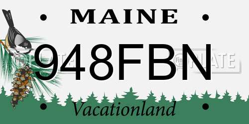 948FBN Maine License Plate