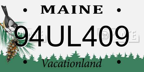 94UL409 Maine License Plate