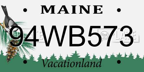 94WB573 Maine License Plate