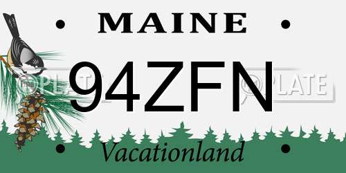 94ZFN Maine License Plate