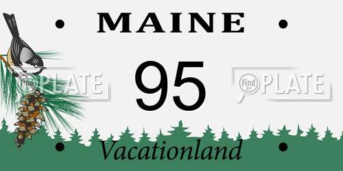 95 Maine License Plate