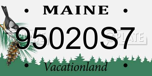 95020S7 Maine License Plate