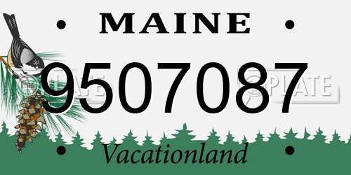 9507087 Maine License Plate