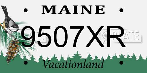 9507XR Maine License Plate