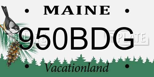 950BDG Maine License Plate